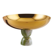Madame Footed Bowl, PVD Gold with Jade Base by Sambonet Centerpiece Sambonet 