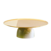 Madame Footed Stand, PVD Gold with Jade Base, 6.25" by Sambonet Cake Plate Sambonet 