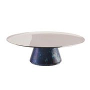Madame Footed Stand, Stainless Steel with Blue Base, 6.25" by Sambonet Cake Plate Sambonet 