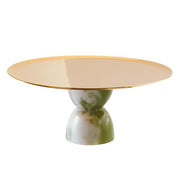 Madame Footed Stand, PVD Gold with Jade Base, 8.5" by Sambonet Cake Plate Sambonet 