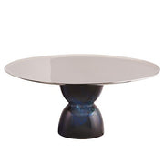 Madame Footed Stand, Stainless Steel with Blue Base, 8.75" by Sambonet Cake Plate Sambonet 
