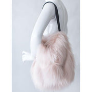 Faux Fur Shoulder Bag by Evelyne Prelonge Paris Tote Bag Evelyne Prelonge Himalayan Blush 