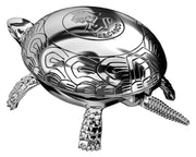 Elegant Turtle Shaped Paper Weight and Bell in Shiny Chrome Plated Finish by El Casco Paperweights El Casco 