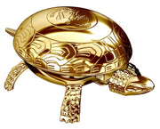 Elegant Turtle Shaped Paper Weight and Bell in Shiny 23k Gold Plated Finish by El Casco Paperweights El Casco 