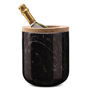 Carrara orNero Maruini Marble Wine or Champagne Bucket by Vincent Van Duysen for When Objects Work Container When Objects Work Nero Marquini Marble with Walnut Color 