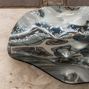 IZDATGLAZ Monochromatic Glass Circular Centerpiece by Orfeo Quagliata Artwork Orfeo Quagliata 30" Silver 