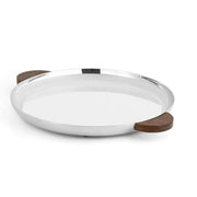 Volupte Round Tray by Nino Bauti for St. James St. James Large Silver Plated Wood