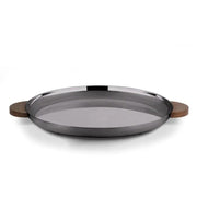 Volupte Round Tray by Nino Bauti for St. James St. James Small Graphite Wood