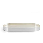 Volupte Oblong Tray, 12.6" by Nino Bauti for St. James St. James Silver plated Off White Resin 
