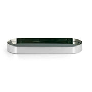 Volupte Oblong Tray, 12.6" by Nino Bauti for St. James St. James Silver plated Green Resin 