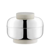 Volupte Large Canisters by Nino Bauti for St. James St. James Smal Nickel Plated Off White Resin