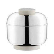 Volupte Large Canisters by Nino Bauti for St. James St. James Large Nickel Plated Off White Resin
