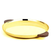Volupte Round Tray by Nino Bauti for St. James St. James Small Gold Plated Wood