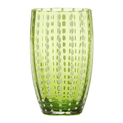 Perle Apple Green 15 oz. Beverage Glass, Set of 2 by Zafferano Zafferano 