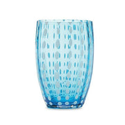 Perle Aquamarine Blue 10.8 oz. Tumbler Glass, Set of 2 by Zafferano Zafferano 