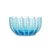 Perle Aquamarine Blue 13 oz. Glass Bowl, Set of 4 by Zafferano Zafferano 