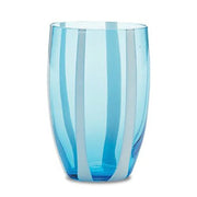 Gessato Aquamarine Blue Tumbler Glass, 10.8 oz. Set of 2 by Zafferano Zafferano 