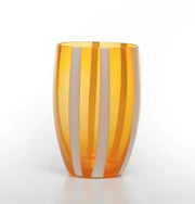 Gessato Orange Tumbler Glass, 10.8 oz. Set of 2 by Zafferano Zafferano 
