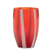 Gessato Red Tumbler Glass, 10.8 oz. Set of 2 by Zafferano Zafferano 