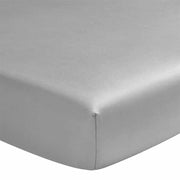 Teophile Solid Color Organic Sateen Fitted Sheet by Alexandre Turpault Bedding Alexandre Turpault Twin Silver 
