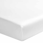Teophile Solid Color Organic Sateen Fitted Sheet by Alexandre Turpault Bedding Alexandre Turpault Twin Snow White 