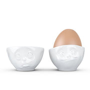 Faces Porcelain Egg Cup, Set of 2 Dinnerware Smile Germany Oh Please & Tasty 