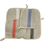 French Monogramme Linen Pot Holders by Thieffry Freres & Cie Oven Mitts Thieffry Freres & Cie 