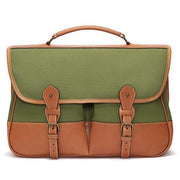 Clipper Canvas Satchel Briefcase by Tusting Bag Tusting Small Olive Canvas 