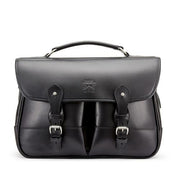 Clipper Leather Satchel Briefcase by Tusting Bag Tusting Small Black Miret 