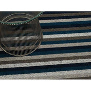 Shag Vinyl Doormat 18" x 28" by Chilewich CLEARANCE Doormat Chilewich Marine Even Stripe 