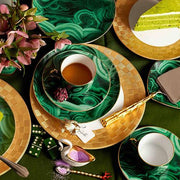 Malachite Tea Cup & Saucer, Set of 2 by L'Objet Dinnerware L'Objet 