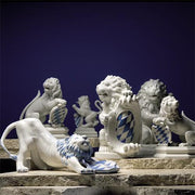 Bavarian King Lion on Pedestal, 11" by Nymphenburg Porcelain Nymphenburg Porcelain 