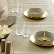 Chilewich: Tuxedo Stripe Woven Vinyl Runner 19" x 57" and 14" x 76", Silver CLEARANCE Placemat Chilewich 