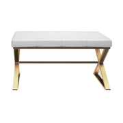 Bathroom Bench, 31.9" by Decor Walther Germany Laundry Baskets Decor Walther Gold Matte White Cushion 