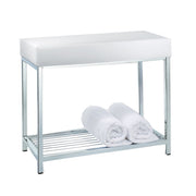DW77 Bathroom Stool with Shelf, 20.4" h. by Decor Walther Laundry Baskets Decor Walther White 