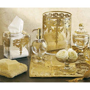 Baroque Glass Gold Wastebasket, 9.5" by Arte Italica Wastebasket Arte Italica 
