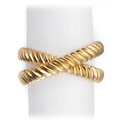 Deco Twist Napkin Jewels Napkin Rings, Set of 4 by L'Objet Napkin Rings L'Objet Gold 