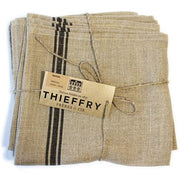 French Monogramme Linen Napkins by Thieffry Freres & Cie Linen Thieffry Freres & Cie Black 