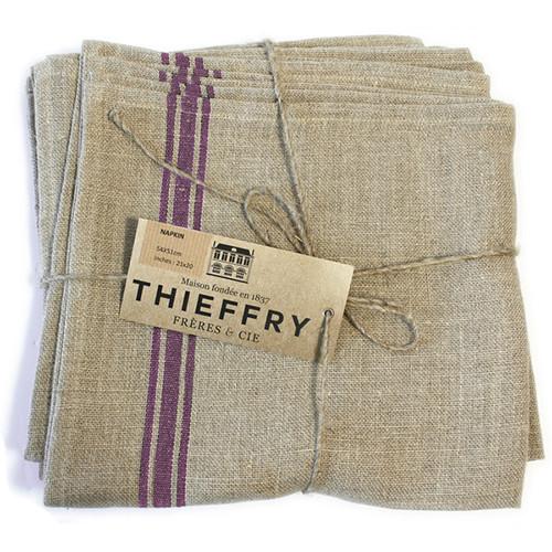 Thieffry Monogramme Linen Napkins - Thumbnail 3
