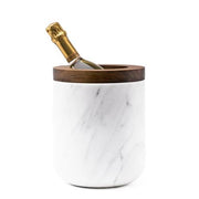 Carrara Marble Wine or Champagne Bucket by Vincent Van Duysen for When Objects Work Container When Objects Work Oak with Walnut color 