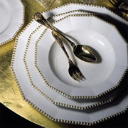 Pearl Gold Gourmet or Charger Plate, 12.6" by Nymphenburg Porcelain Nymphenburg Porcelain 