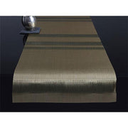 Chilewich: Tuxedo Stripe Woven Vinyl Runner 19" x 57" and 14" x 76", Silver CLEARANCE Placemat Chilewich Runner (14" x 76") Tux Stripe Gold 