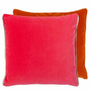 Varese 17" x 17" Square Velvet Throw Pillow by Designers Guild Throw Pillows Designers Guild Bright Fuchsia & Saffron 