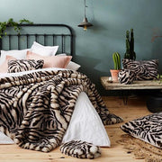 Faux Fur Blankets by Evelyne Prelonge Paris Blanket Evelyne Prelonge White Tiger 79" x 79" 