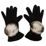 Faux Fur PomPom Gloves by Evelyne Prelonge Paris Scarves Evelyne Prelonge White Tiger 