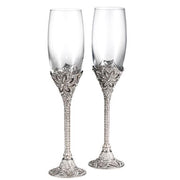 Windsor Champagne Flute Two Piece Set, Silver by Olivia Riegel Glassware Olivia Riegel 