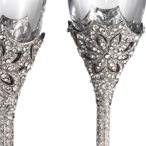 Windsor Champagne Flute Two Piece Set, Silver by Olivia Riegel Amusespot