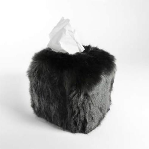 Faux Fur Tissue Box Cover, Square or Rectangle by Evelyne Prelonge
