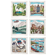 All the Places Cocktail Napkin Set of 6 by Kim Seybert Cocktail Napkins Kim Seybert 