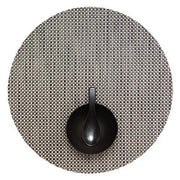 Chilewich: Basketweave Woven Vinyl Placemats Sets of 4 & Runners Placemat Chilewich Round 15" dia. Aluminum BW 